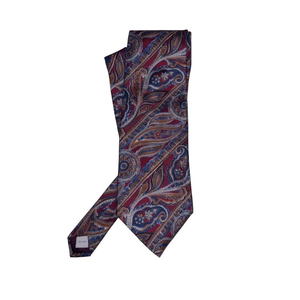 Vintage Pierre Cardin 100% Silk Paisley Print Necktie 61" X 4" Made In USA